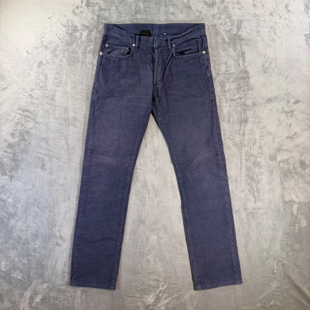 Dior Corduroy Straight Jeans Men Size 29x32 Blue‎ Designer Denim Pants